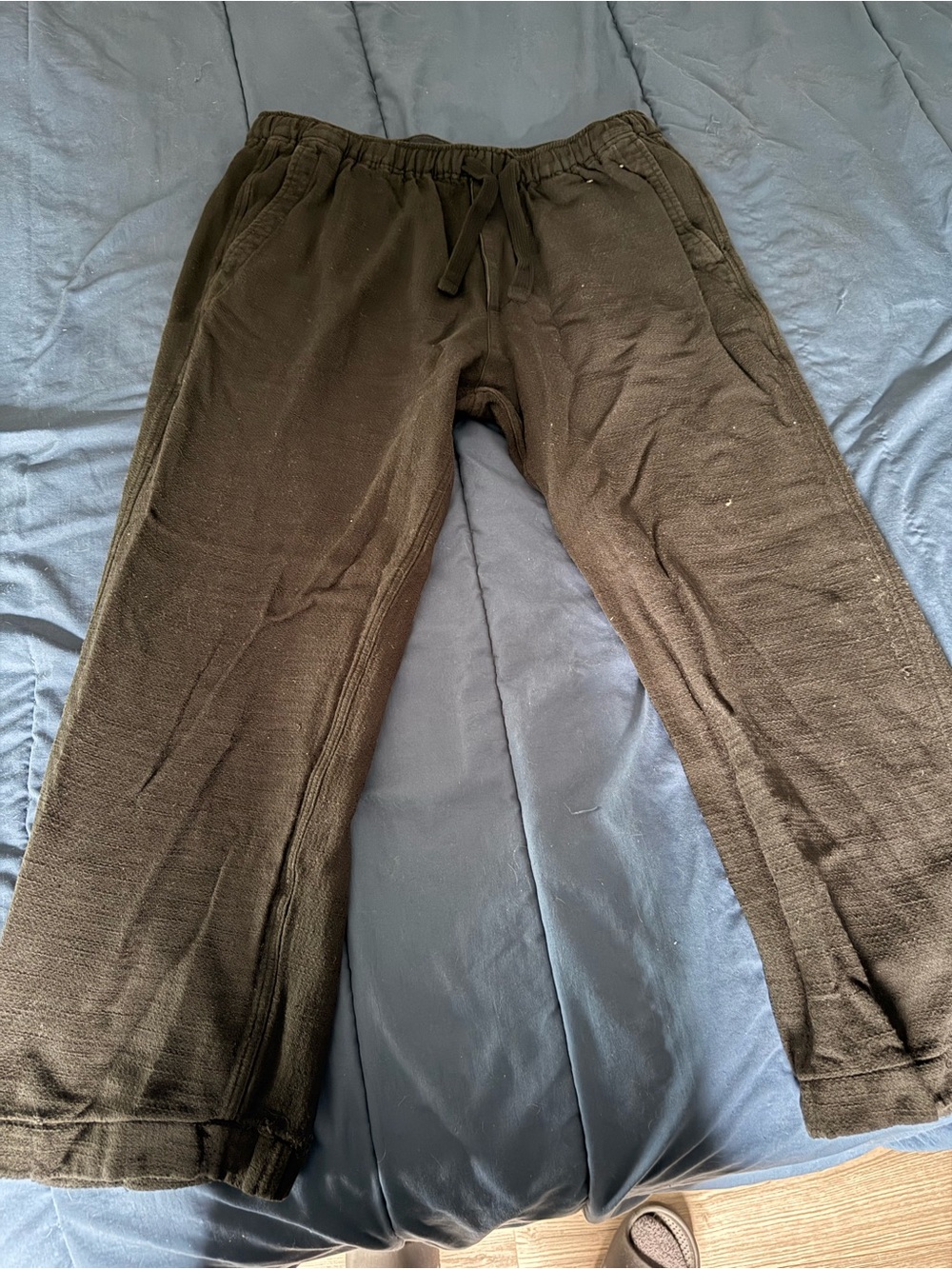 Abercrombie & Fitch Men's black linen blend pants